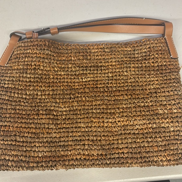 Proenza Schouler White Label Minetta Raffia Brown Straw Shoulder Bag cruise - Picture 5 of 13